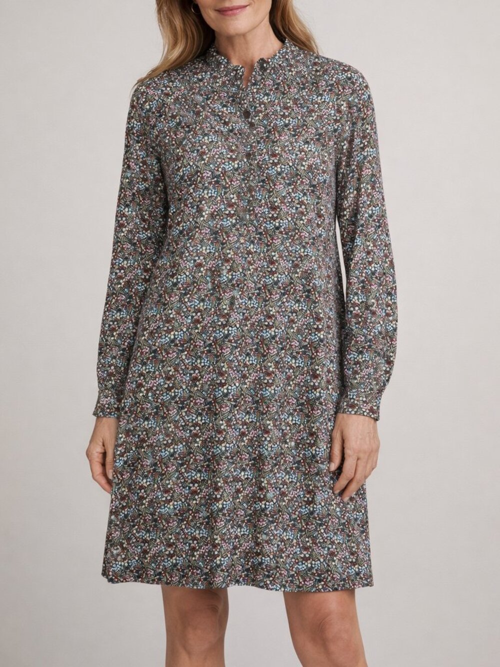 Boden Dress Long Sleeve Floral Cotton